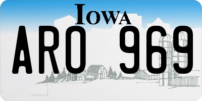 IA license plate ARO969