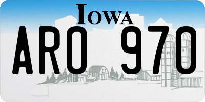 IA license plate ARO970