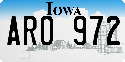 IA license plate ARO972