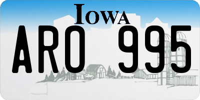 IA license plate ARO995