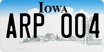 IA license plate ARP004