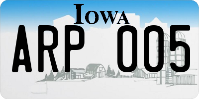 IA license plate ARP005