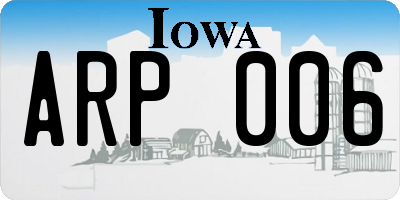 IA license plate ARP006