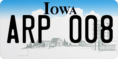 IA license plate ARP008