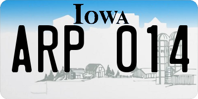 IA license plate ARP014