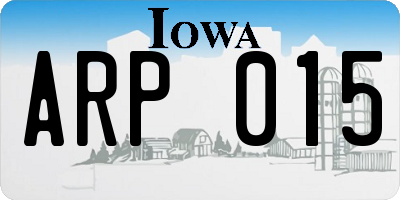 IA license plate ARP015