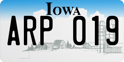 IA license plate ARP019