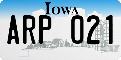IA license plate ARP021