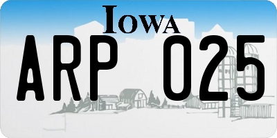 IA license plate ARP025