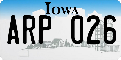IA license plate ARP026