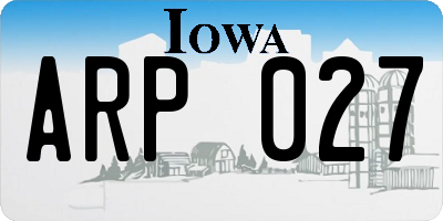 IA license plate ARP027