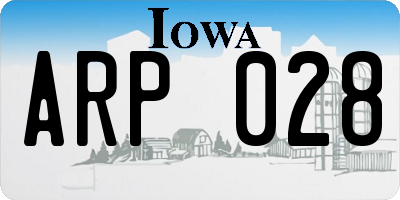 IA license plate ARP028