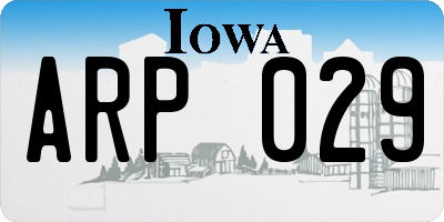 IA license plate ARP029