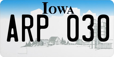 IA license plate ARP030
