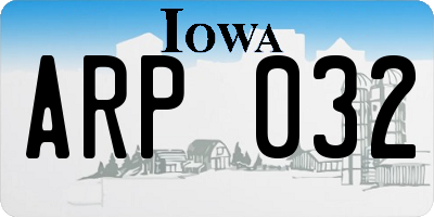 IA license plate ARP032