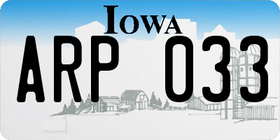 IA license plate ARP033