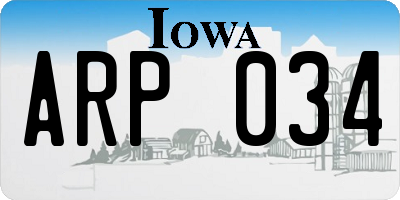 IA license plate ARP034