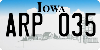IA license plate ARP035