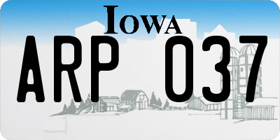 IA license plate ARP037