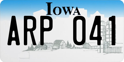 IA license plate ARP041