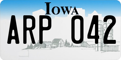 IA license plate ARP042
