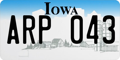 IA license plate ARP043