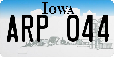 IA license plate ARP044