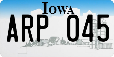 IA license plate ARP045