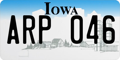 IA license plate ARP046