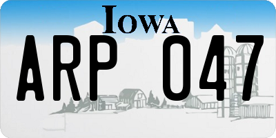IA license plate ARP047