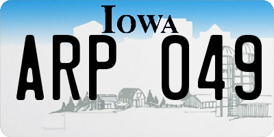 IA license plate ARP049