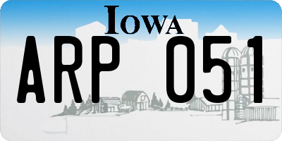 IA license plate ARP051