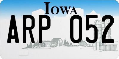 IA license plate ARP052