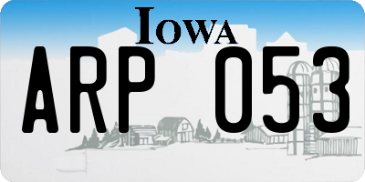 IA license plate ARP053