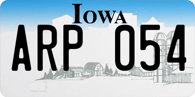 IA license plate ARP054