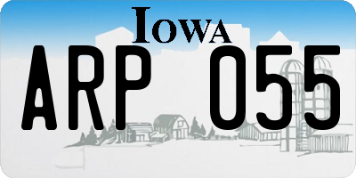 IA license plate ARP055