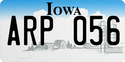 IA license plate ARP056