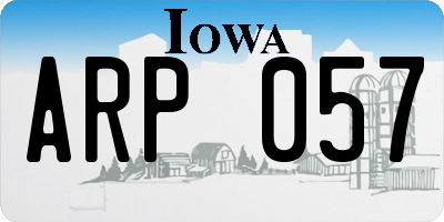 IA license plate ARP057