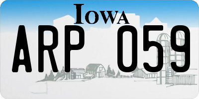 IA license plate ARP059