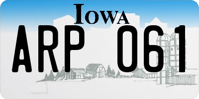 IA license plate ARP061