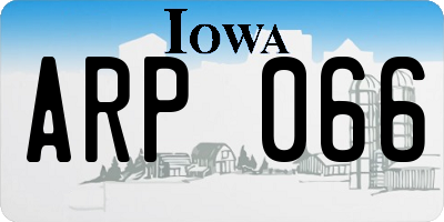 IA license plate ARP066