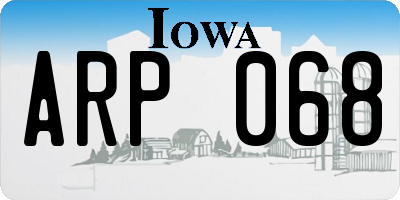 IA license plate ARP068
