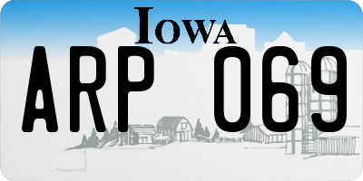 IA license plate ARP069