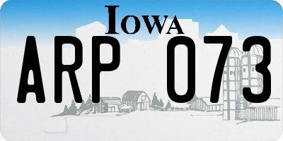 IA license plate ARP073