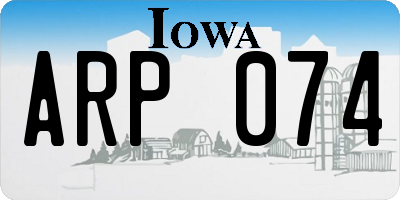 IA license plate ARP074