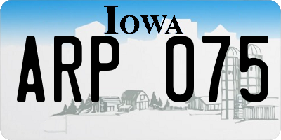 IA license plate ARP075