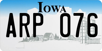 IA license plate ARP076