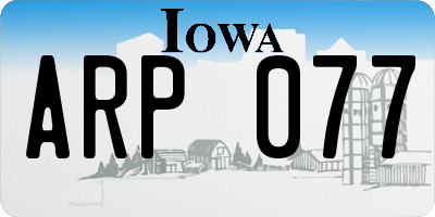 IA license plate ARP077