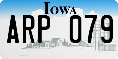 IA license plate ARP079