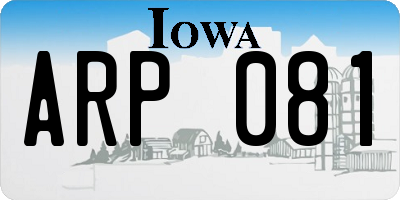 IA license plate ARP081